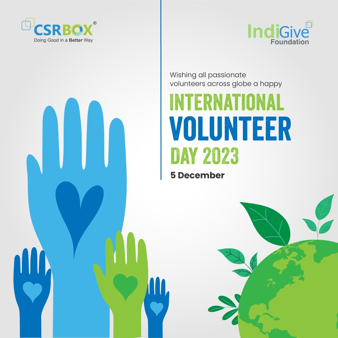 IndiGive Foundation, in association with CSRBOX, salutes the spirits of all volunteers across the globe and wishes all of you a very Happy International Volunteer Day 2023.
Join us to take a pledge to engage in more volunteering activities in 2024.
#InternationalVolunteerDay2023