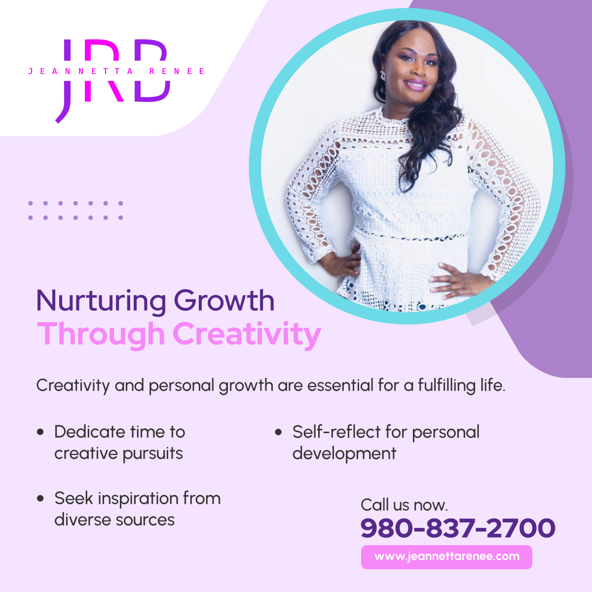 Cultivate personal growth through creativity through these tips. Follow for more inspiring posts and tips to balance your creative journey with personal development.

#PersonalGrowth #NurturingCreativity #MintHillNC #BusinessCoachingServices #DevelopmentStrategist