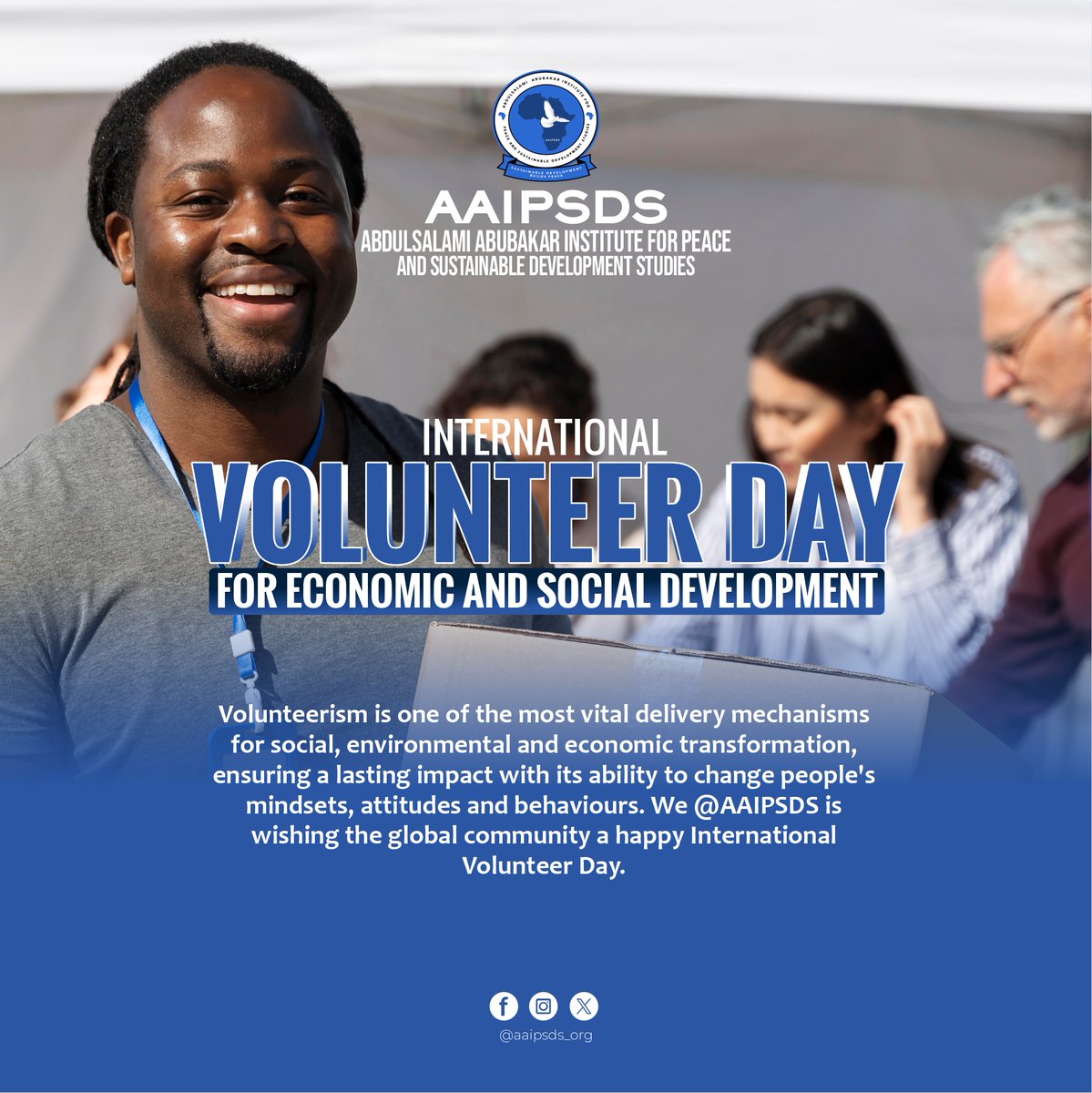 aaipsds_org's tweet photo. Today, let's celebrate #InternationalVolunteerDay! A heartfelt salute to all volunteers working tirelessly for economic and social development. Your selflessness and dedication inspire positive change worldwide. Thank you for making a difference! 

#aaipsds #VolunteerDay https://t.co/tz4XVTteUv