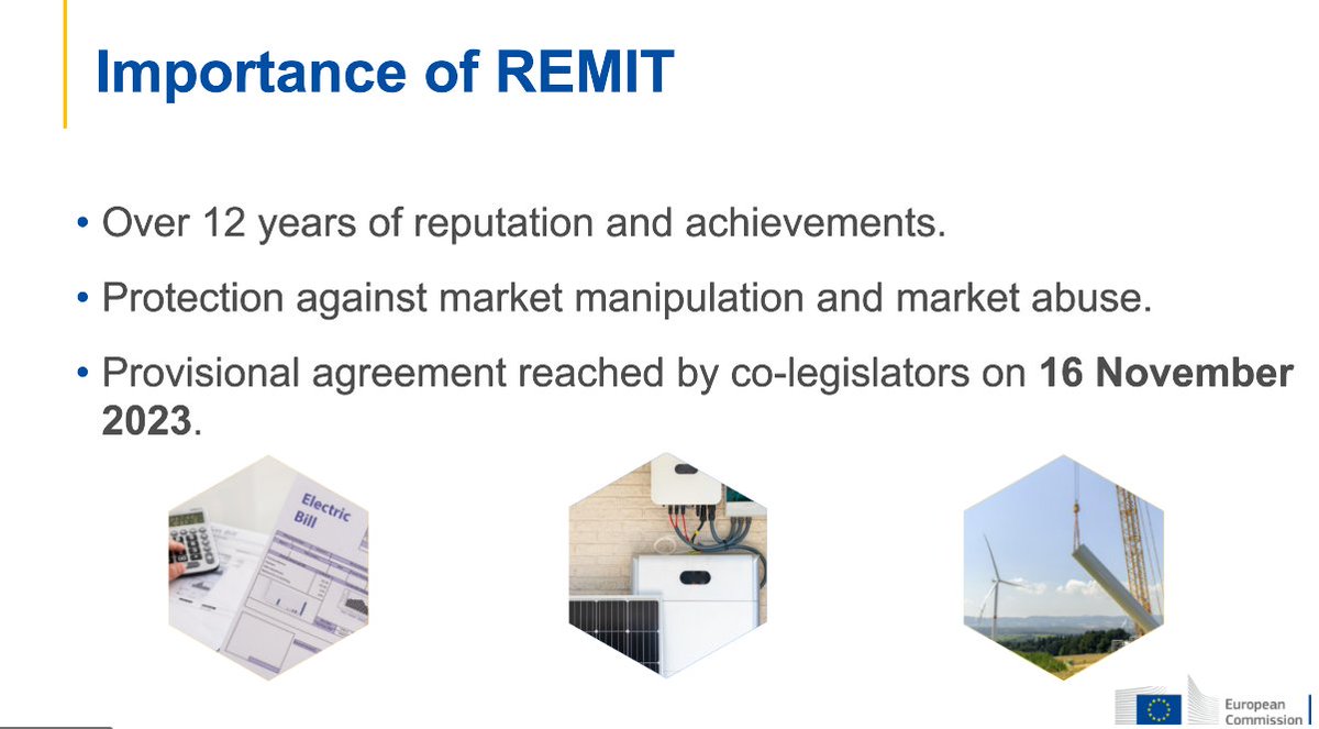 EU_ACER's tweet photo. @Acer @EU_Commission @Energy4Europe @EP_Industry @mgracacarvalho Mechthild WÖRSDOERFER (@Energy4Europe): #REMIT started 12 years ago and was very successful – now it is time to reinforce the #CrossBorder investigation & provide ACER with investigation powers (in cooperation with #NRAs).
@Mworsdorfer #REMITForum2023 https://t.co/zUo4lhRuP9