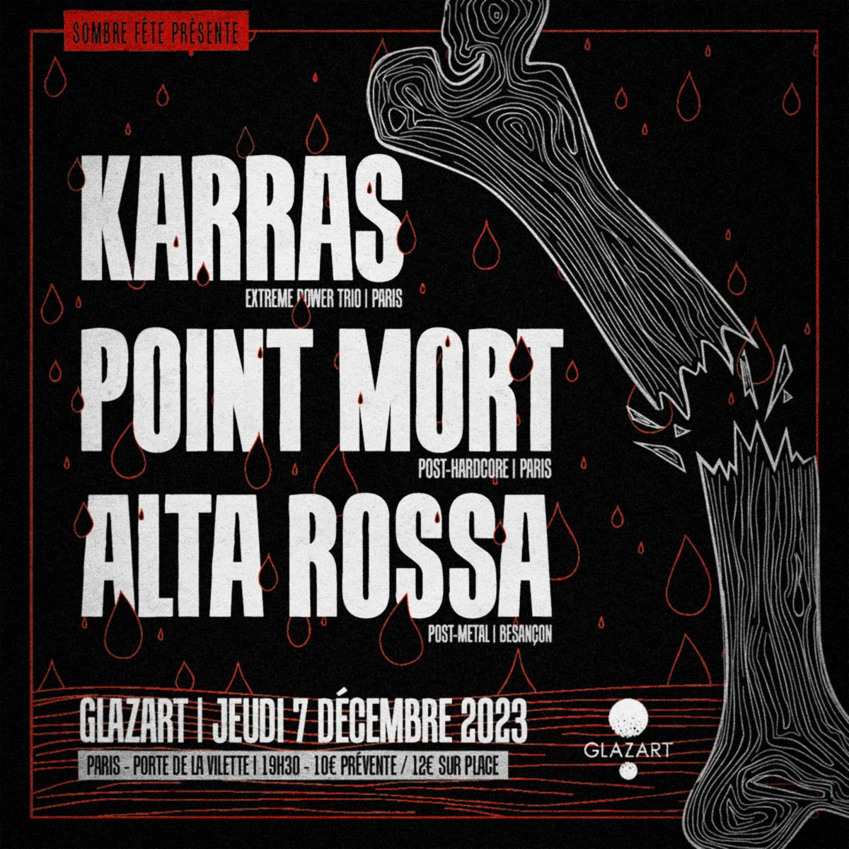 🦴🩸 [GLAZART] 🩸🦴
Thursday : Get ready 🩹
facebook.com/events/1311492…
#sombrefete #glazart #pointmort #pointmortband #pointless #almostfamous #almostfamousbooking #livemusic #choticpostcore #thursdaylive #therewillbeblood