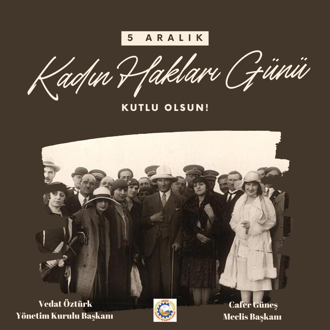 5 Aralık Dünya Kadın Hakları Günü ve Türk kadınına seçme ve seçilme hakkı verilmesinin 89. yıldönümü kutlu olsun.
#5AralıkDünyaKadınHaklarıGünü