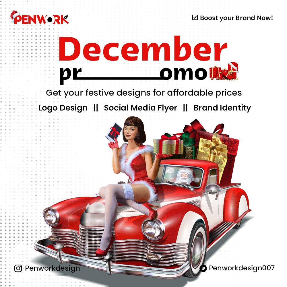 DECEMBER PROMO 🎁🧧💝

Advertise your brand with good design ✒️☑️👌 

Get your professional and creative designs at affordable prices.
#naijadesigner #oautwitter #GraphicDesign #December #graphiccontent