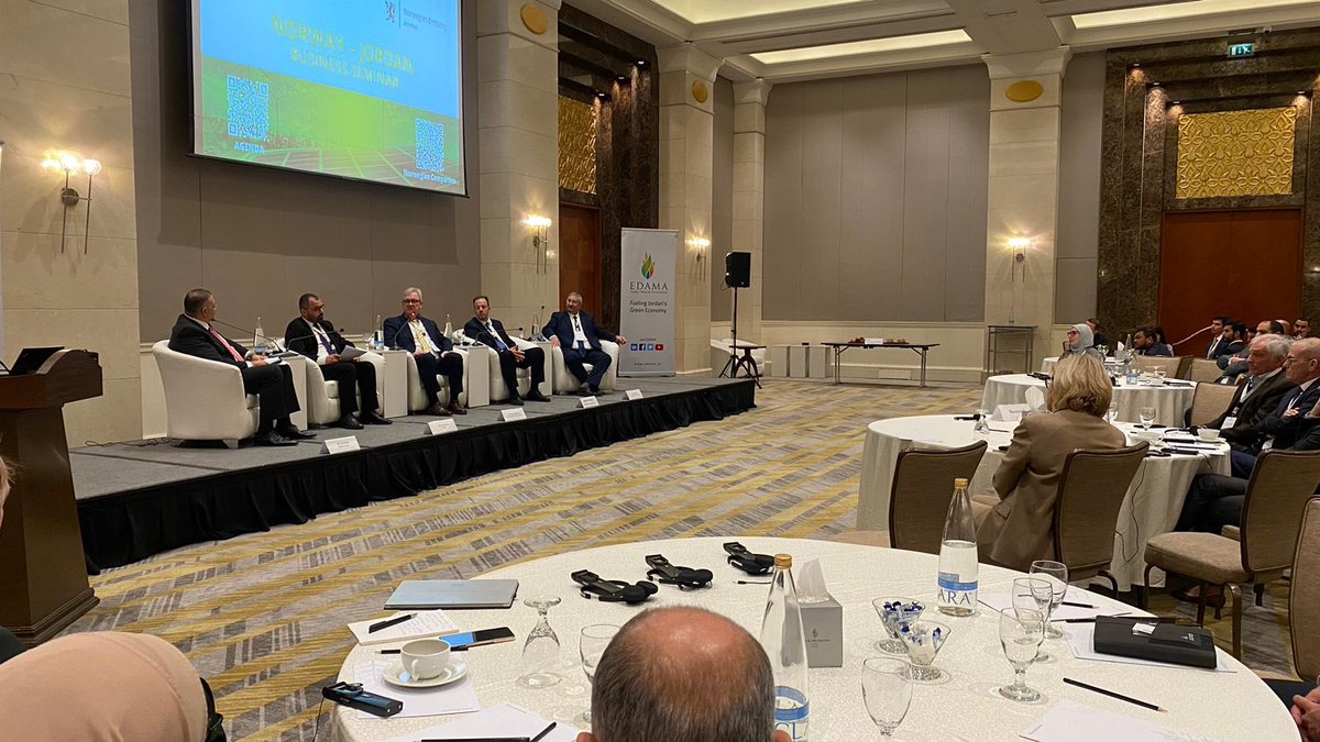 Happening now: Discussion on the horizon of cooperation in renewable energy and sustainability sectors between the Hashemite Kingdom of Jordan and the Kingdom of Norway. @NorwayInJordan