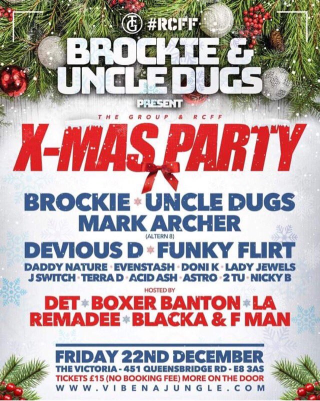 Catch me @jswitchuk performing at @djbrockie GROUP & @UncleDugs x-mas party Friday 22nd Dec at The Victoria 451 Queens Bridge Road E8 3AS Ticket link in the comments⤵️ #JSwitch #DJBG #xmasparty #RCFF