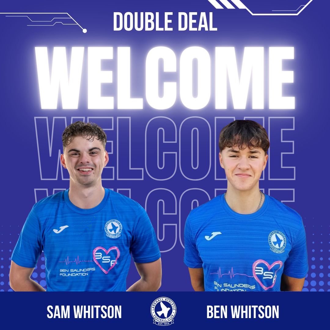 LarkhallAFC's tweet photo. ✍️ New signings from @LarkhallAthlet1 - "Sam and Ben have consistently performed well this season &amp; they’ve shown the right attitude when stepping up to the first team. I’m looking forward to giving them more opportunities as the season progresses”: 1st team manager, Ollie Price https://t.co/ZcZgf7gQCS