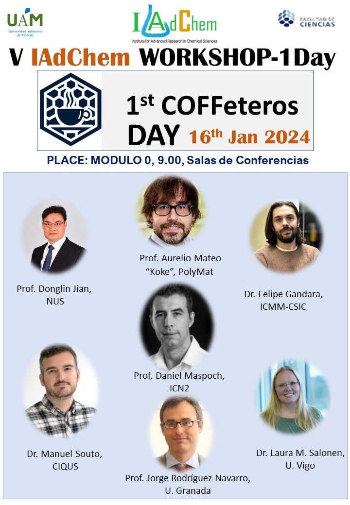 IAdChem (@iadchem) on Twitter photo On January 16th, the <a href="/IAdChem/">IAdChem</a> is organizing the 1st Coffeemakers Day, featuring an extraordinary lineup of speakers in the field of organic porous materials. Don't miss it! <a href="/SoutoManel/">Manuel Souto</a> <a href="/WeAreNanoUp/">NanoUp - Maspoch Group</a> <a href="/KokeLab/">Aurelio Mateo-Alonso</a> , <a href="/felipegandara80/">Felipe Gándara</a> <a href="/jiang_donglin/">Donglin Jiang</a> Laura Salonen, Jorge Rodriguez-Navarro On January 16th, the <a href="/IAdChem/">IAdChem</a> is organizing the 1st Coffeemakers Day, featuring an extraordinary lineup of speakers in the field of organic porous materials. Don't miss it! <a href="/SoutoManel/">Manuel Souto</a> <a href="/WeAreNanoUp/">NanoUp - Maspoch Group</a> <a href="/KokeLab/">Aurelio Mateo-Alonso</a> , <a href="/felipegandara80/">Felipe Gándara</a> <a href="/jiang_donglin/">Donglin Jiang</a> Laura Salonen, Jorge Rodriguez-Navarro