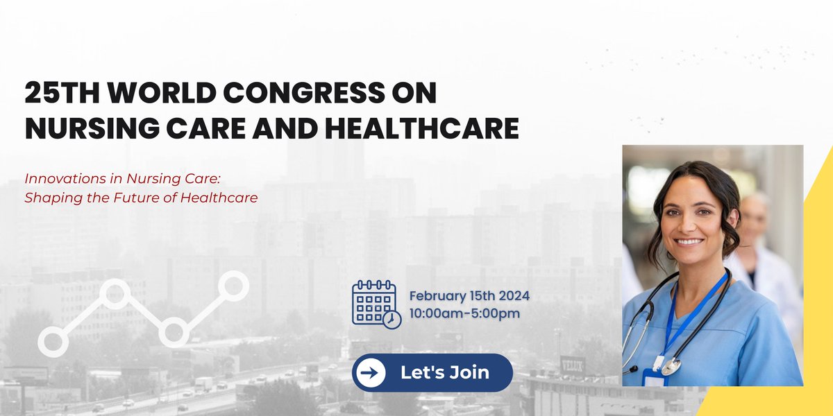 Exciting News for the Global Nursing Community! 

We are thrilled to share that the 25th World Congress on Nursing Care and Healthcare is just around the corner, taking place on February 15-16, 2024, in the magnificent city of Rome, Italy.

Visit us- nursingcare.global-summit.com