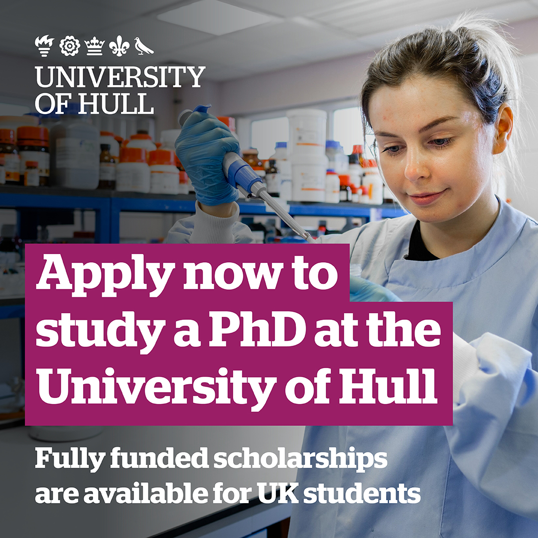 Our research impacts the world. Join us with a funded PhD opportunity. ⭐ Work with world-leading academics ⭐ Get paid to pursue your academic passion ⭐ 13th in the UK for Postgraduate Research satisfaction (PRES 2023) Find out more: hull.ac.uk/phd