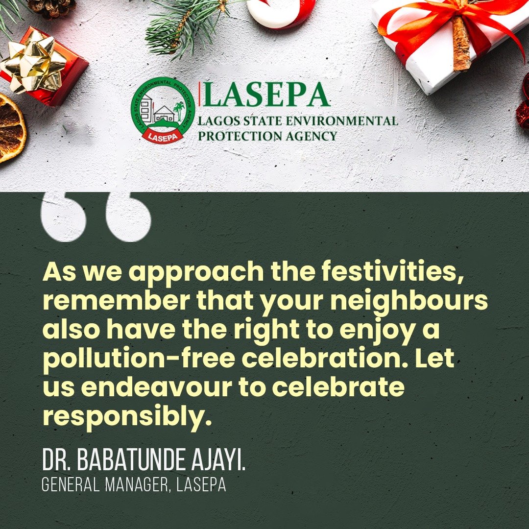 tokunbo_wahab's tweet photo. No one celebrates the season better than Lagosians, and it gets even better when we are all considerate of our neighbours.
The laws and provisions don't change with the season. Let's #celebrateresponsibly.
#LessNoiseMoreSense
@thetundeajayi @LasepaOfficial https://t.co/YboMbMX0ra