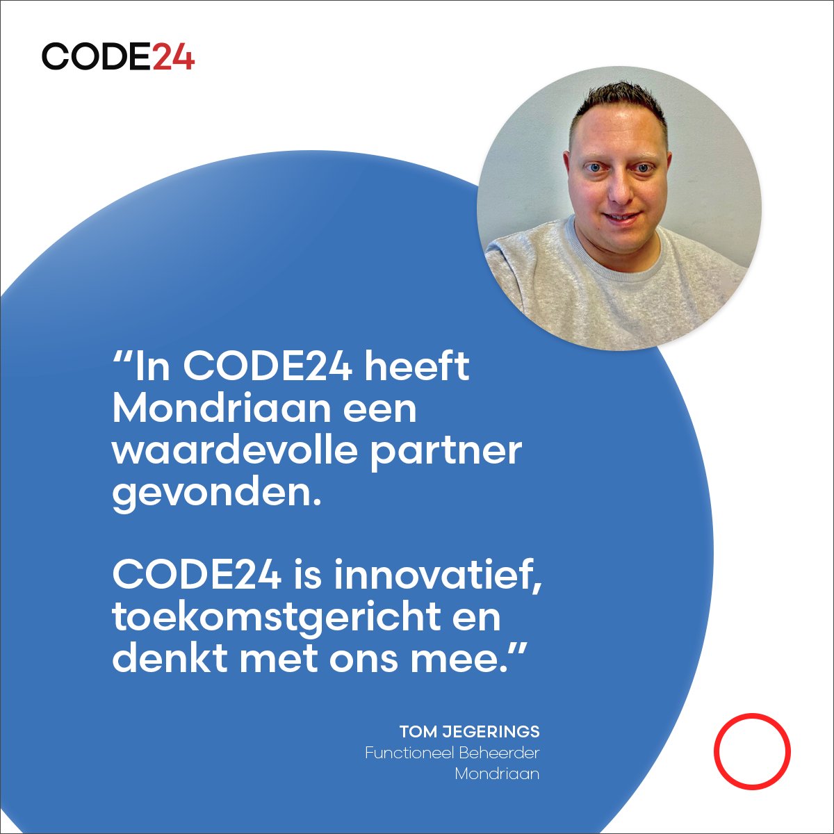 Code24NL's tweet image. Mooie woorden van Tom Jegerings van Mondriaan🙏

&quot;CODE24 is voor Mondriaan een symbool van moderniteit. Zo zijn door de komst van de verschillende modules een hele reeks van werkprocessen gedigitaliseerd,&quot; aldus Tom.
#Testimonial #DigitaleZorg