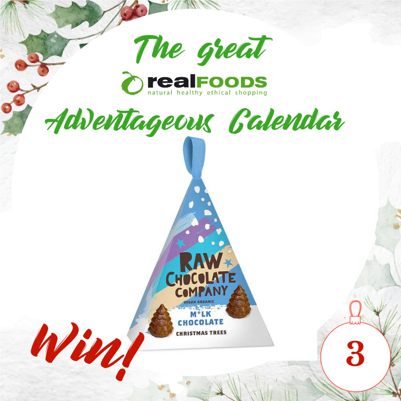 🎄 Adventageous Calendar 🎄 

Day 3: We are giving you the chance to #WIN <a href="/TheRawChocCo/">Raw Chocolate Company</a>'s Milk Chocolate Christmas Trees 🍫 Simply follow us both &amp; RT to enter. Also open on FB &amp; IG. #Giveaway closes midnight 05/12. UK only. #Competition