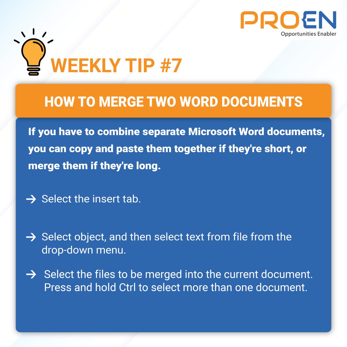 Proen05540198's tweet image. 𝐖𝐞𝐞𝐤𝐥𝐲 𝐖𝐨𝐫𝐝 𝐃𝐨𝐜𝐮𝐦𝐞𝐧𝐭 𝐓𝐢𝐩: 𝐇𝐨𝐰 𝐭𝐨 𝐌𝐞𝐫𝐠𝐞 𝐓𝐰𝐨 𝐖𝐨𝐫𝐝 𝐃𝐨𝐜𝐮𝐦𝐞𝐧𝐭𝐬

In our weekly series of Word document tips, we&apos;re delighted to share a simple method for merging your Word documents. T

#WordTip #ContractDrafting #CollaborativeEditing