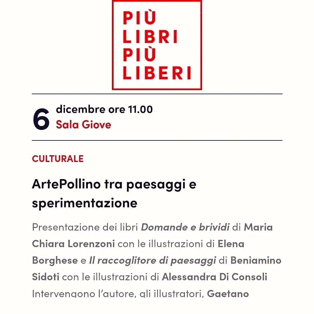 Domani saremo a @piulibri2023 insieme a @sabireditore ❤️ per presentare due albi illustrati bellissimi: "Il raccoglitore di paesaggi" scritto da @ben_sidoti e illustrato da @alejamapu e "Domande e brividi" scritto da @chiaralorenzoni8 e illustrato da @_elenabor_
Siamo felici!! 🥰