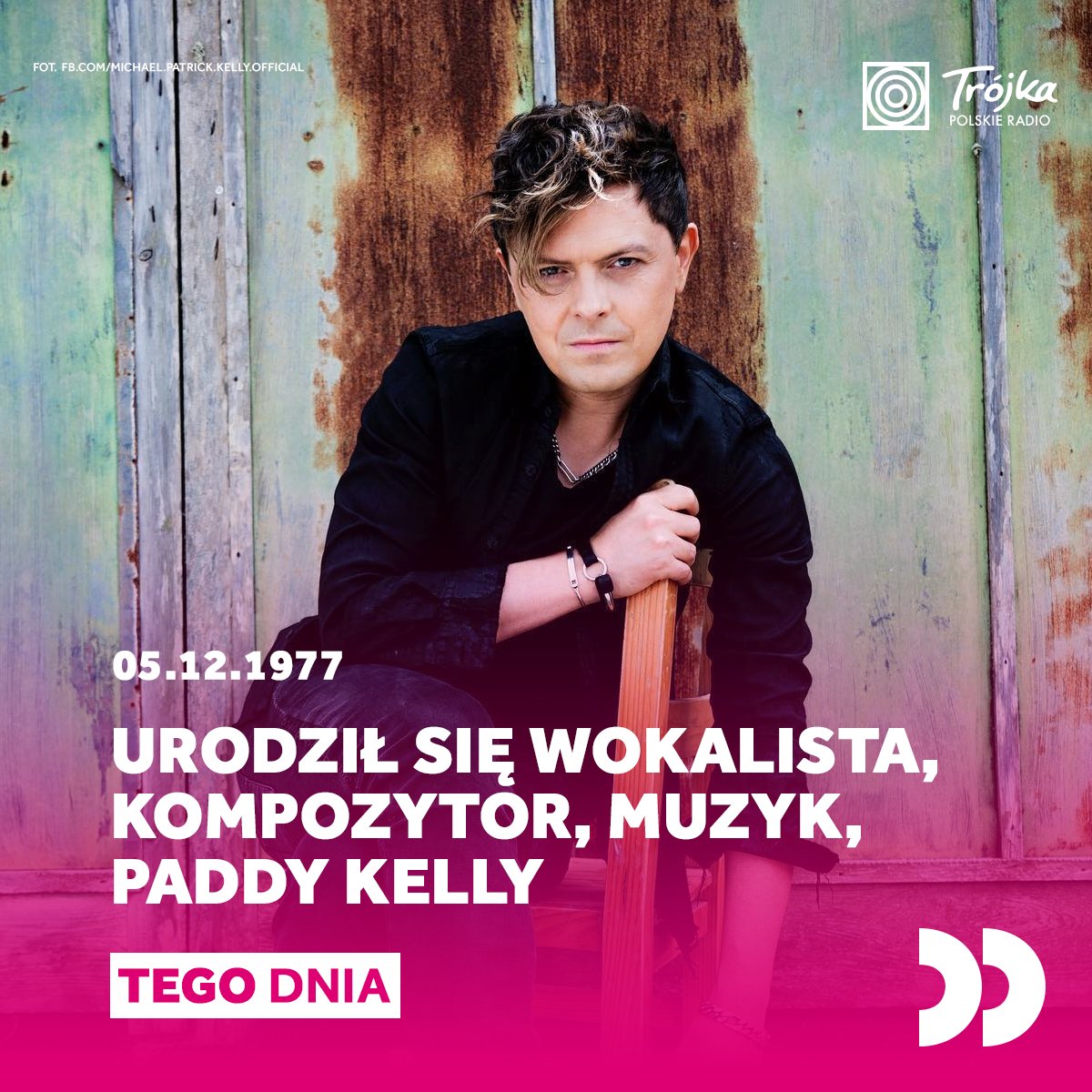 RadiowaTrojka's tweet image. #TegoDnia  

🎤 Na świat przyszedł #MichaelPatrickKelly, znany również jako #PaddyKelly. To irlandzko-amerykański muzyk, wokalista, autor tekstów i producent muzyczny. Urodził się 5 grudnia 1977 roku w Dublinie, jako trzeci najmłodszy członek rodziny &quot;The Kelly Family&quot;, która…