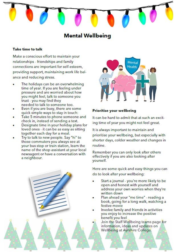 The second instalment of our Festive Countdown is Mental Wellbeing