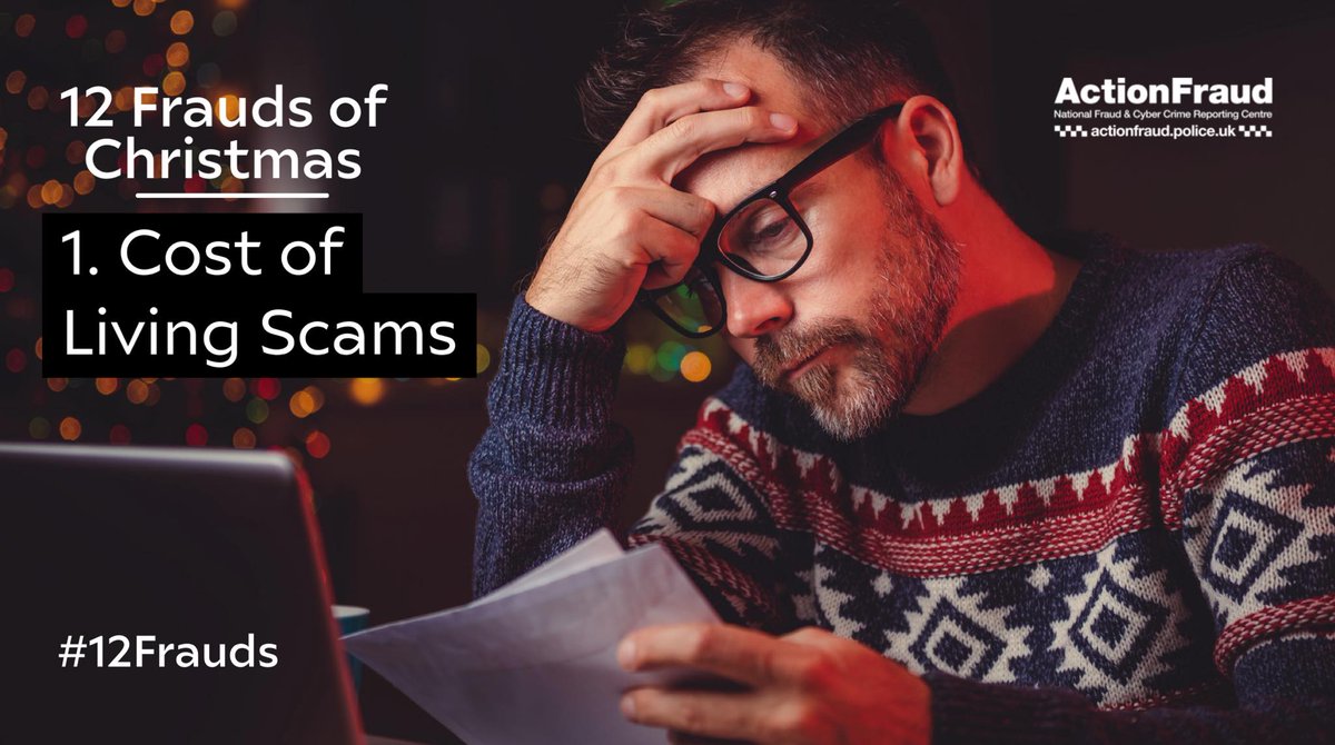 ❗️ We’re urging you to be on your guard against fraudsters operating cost of living scams such as falsely offering grants or scam energy texts. Criminals are experts at impersonating people. Stop, think as it could protect you and your money. actionfraud.police.uk/costofliving #12Frauds