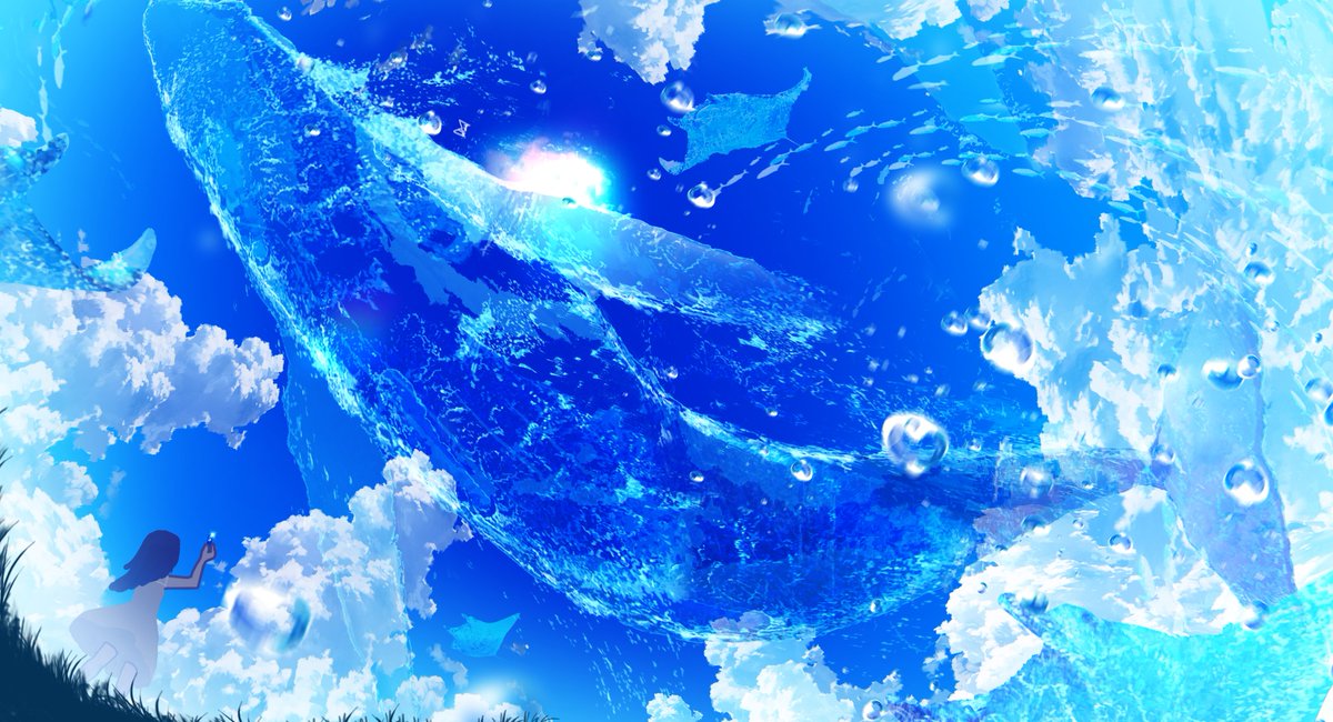 hatsune miku 1girl long hair skirt twintails very long hair blue theme solo  illustration images