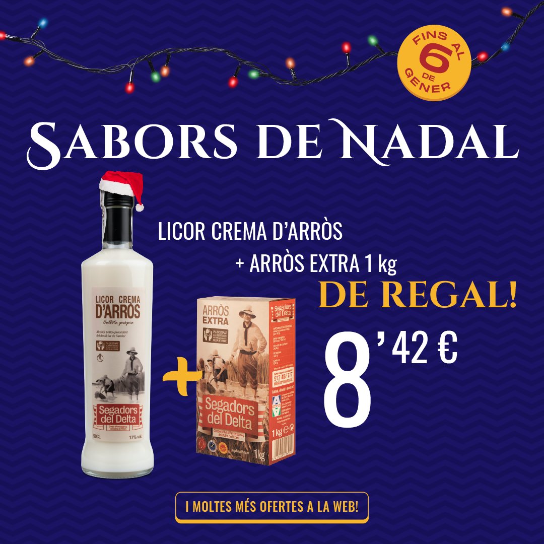 🎄 A Segadors del Delta volem que aquestes festes de #Nadal gaudiu dels #saborsdelDelta, per això hem decidit allargar les promocions #3x2 de Black Friday i oferir-vos un excepcional #lotgastronòmic fins al 6 de gener!
🛒 segadorsdeldelta.com/botiga
 #Segadorsdeldelta #licors #arròs