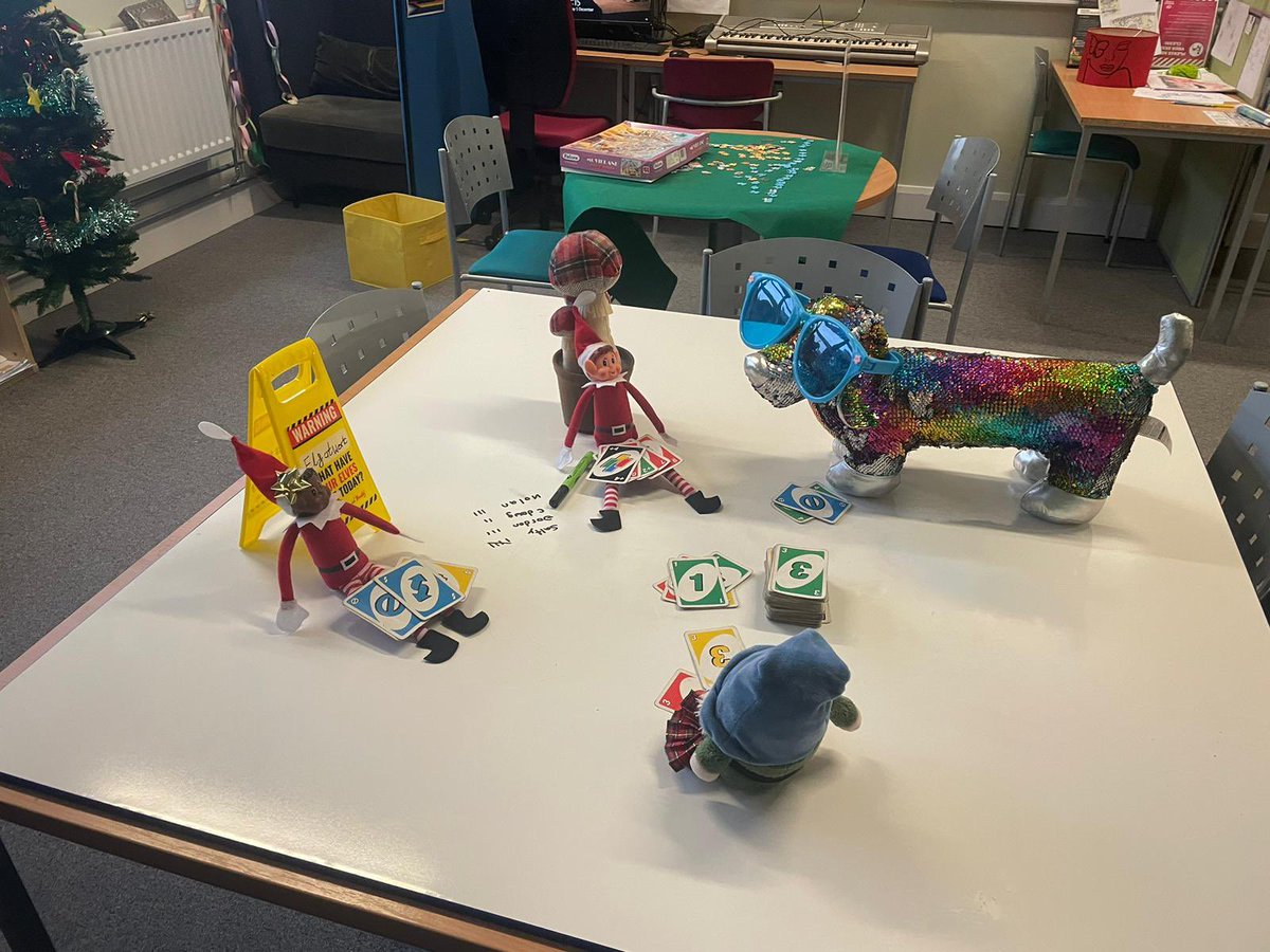 Day 3 in the elves partnership house. 

Nolan has made a zip wire across the PR room and Peppermint &amp; Salty Stevie organised a game of UNO following the official PR+ rules. 

<a href="/RivermeadSchool/">Rivermead School</a> <a href="/RivermeadTrust/">Rivermead Inclusive Trust</a>