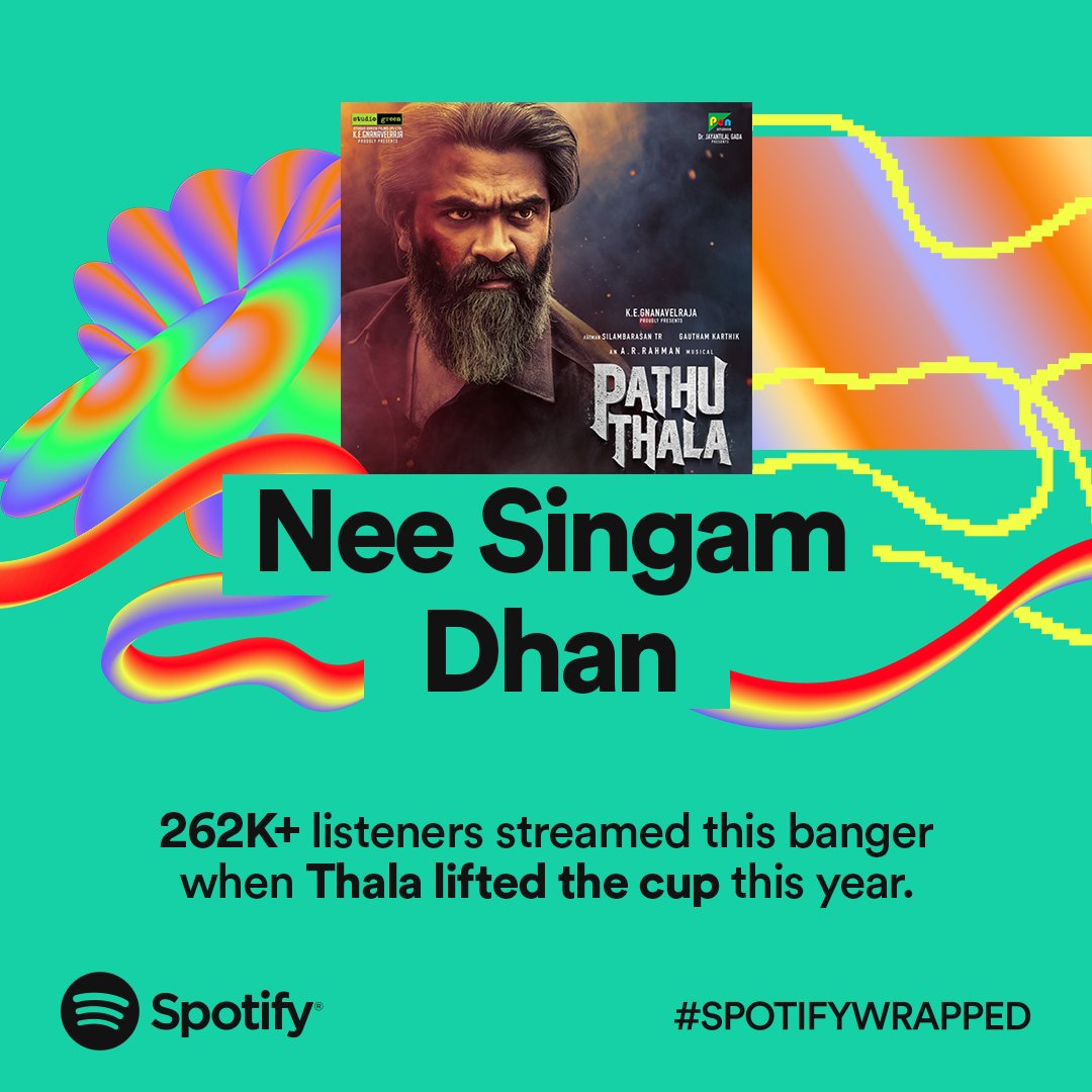 CricCrazyJohns's tweet photo. "Nee Singam Dhan" was streamed by 262k+ fans when Dhoni lifted the IPL trophy.

- The GOAT. 🐐 https://t.co/DLc0y3cX7U