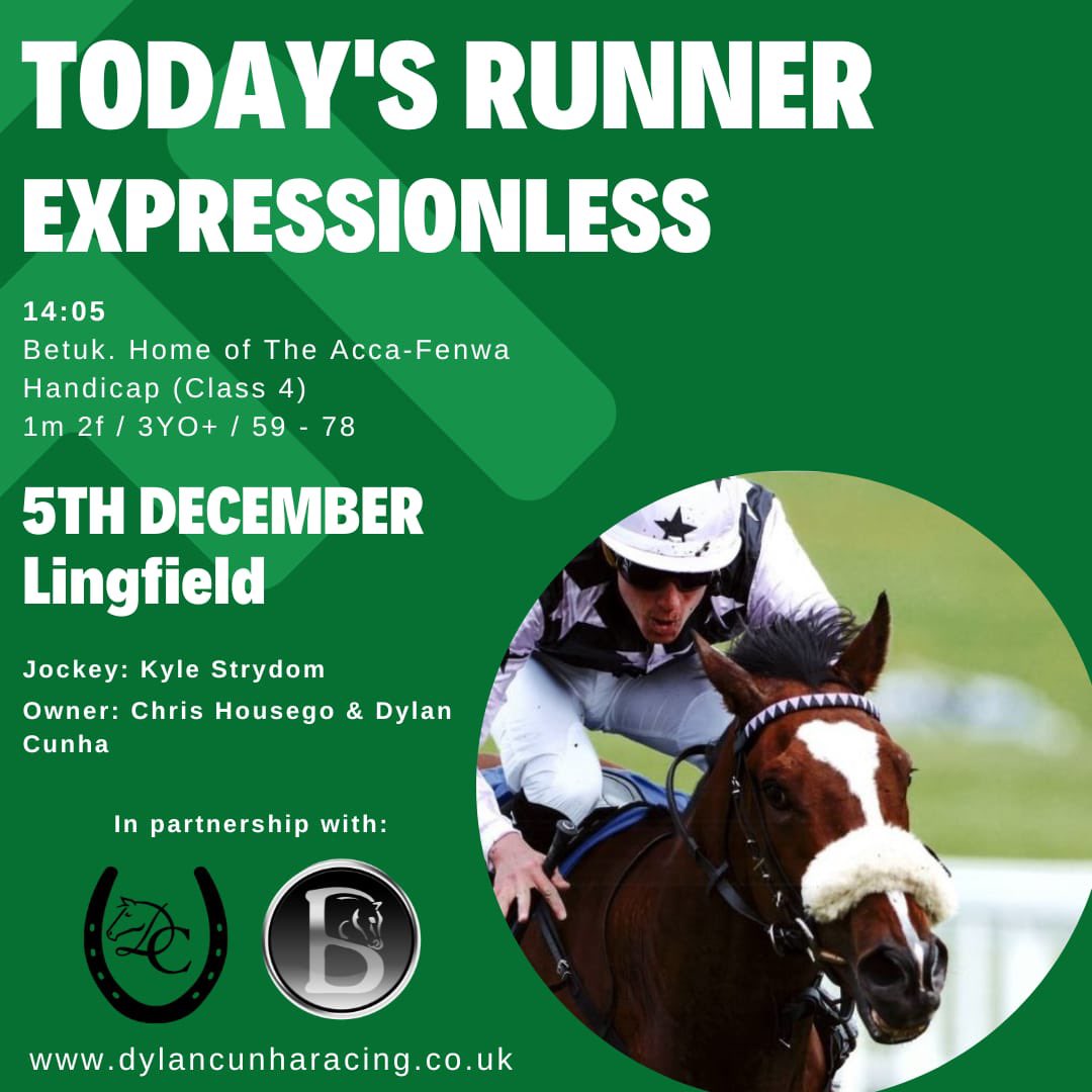 Ace Rothstein & Expressionless run today @LingfieldPark with @ONaillers2010 & @KyleStrydom01 riding on @AtTheRaces @SkySportsRacing 🏇💚💫