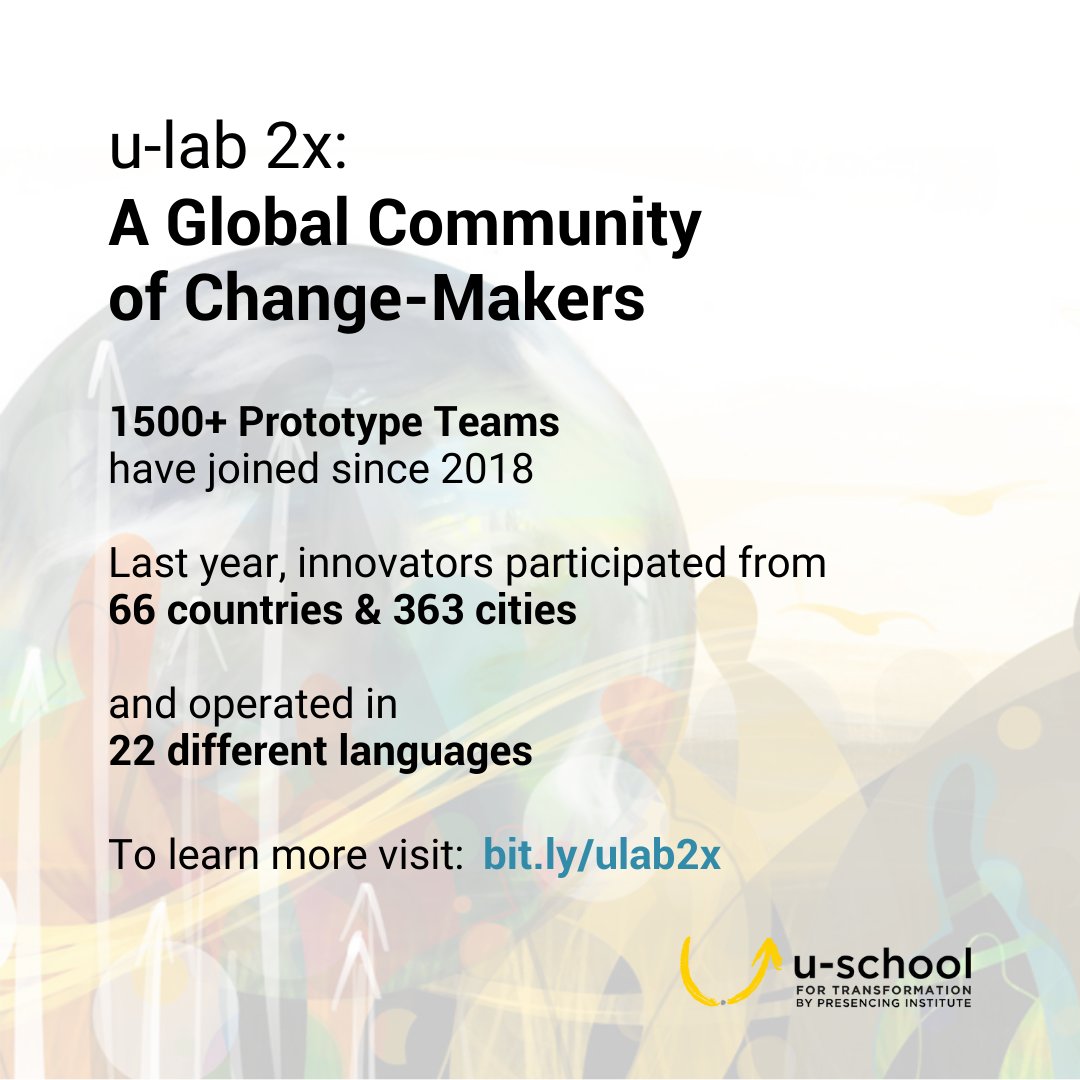 Each year, the prototype teams participating in u-lab 2x represent diverse geographies, cultures, and sectors. To learn more about the program and how to apply - visit bit.ly/ulab2x #prototyping #innovation #systemschange