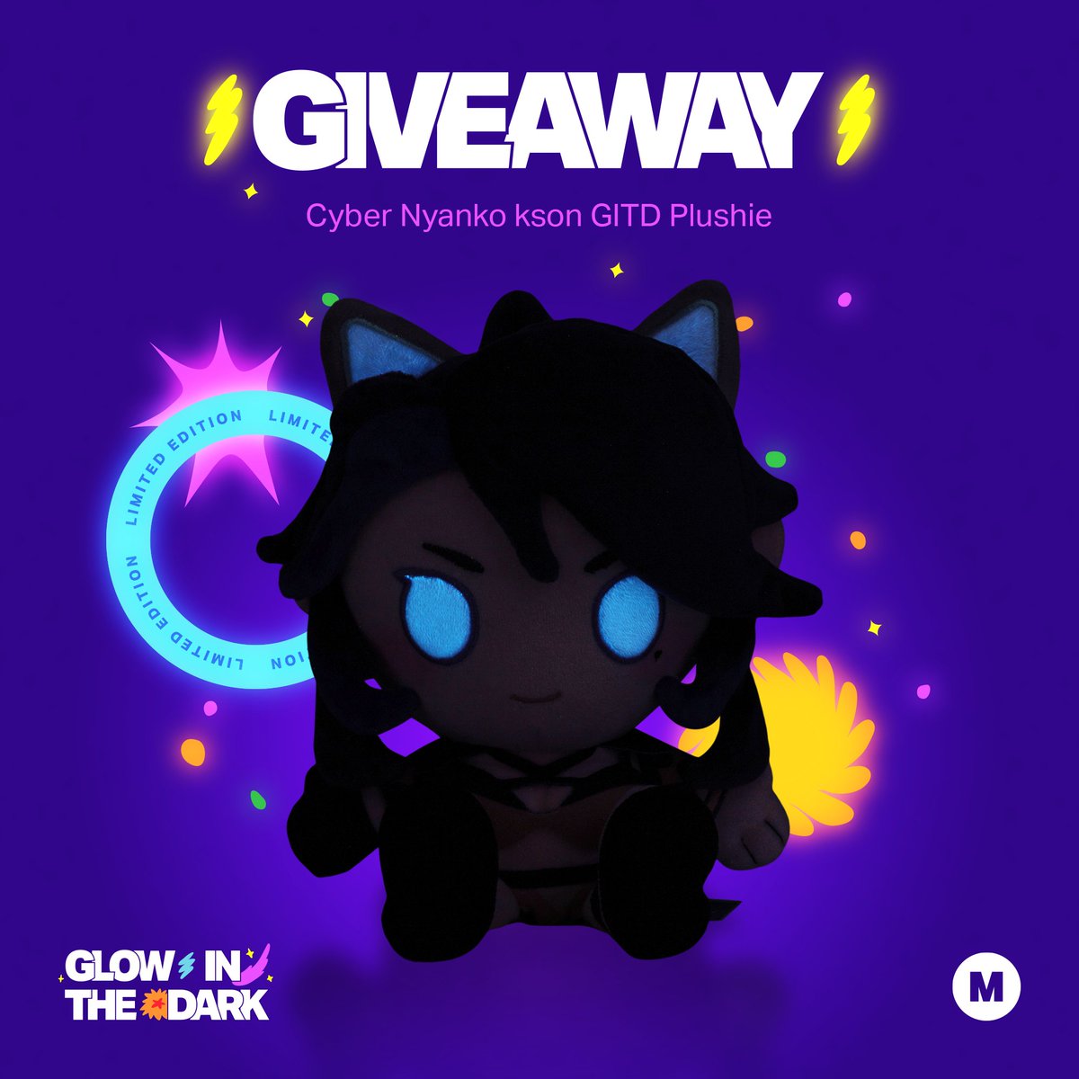 Glow in the Dark のサイバーにゃんこksonぬいぐるみが無料で手に入るチャンスですよ！！💛  私を暗闇の部屋に連れていけるのは誰だ！手を挙げろ！ Get it for FREEEEEEEEE!!!!!!! How to enter: 1)  Follow @makeship and @ksononair 2) Retweet this post #MakeshipGITD #kson