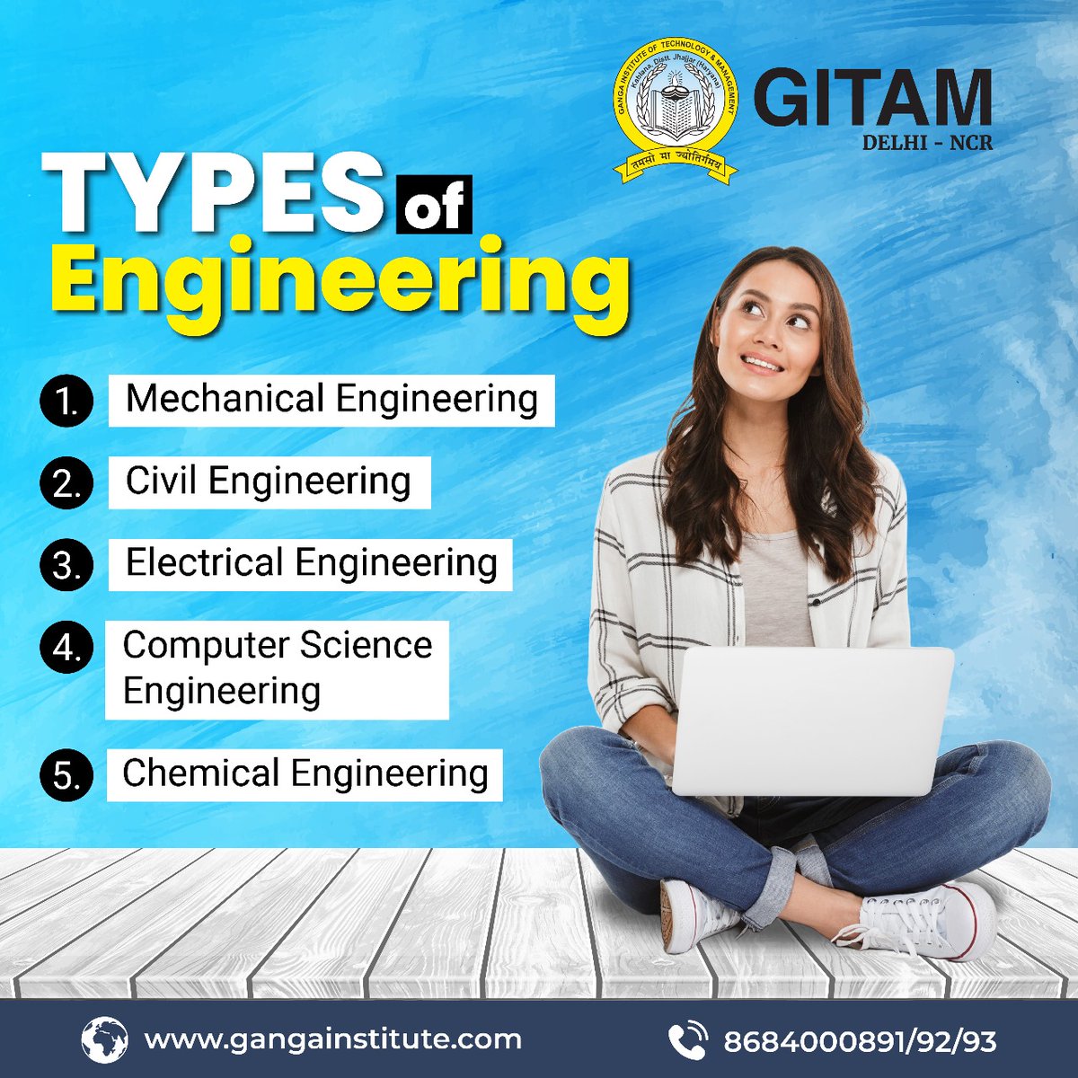 Explore the variety of engineering fields. Comment below which one you're pursuing.
.
.
.
#EngineeringExcellence #Engineering #civilengineeringstudent #electricalengineering #mechanicalengineering #computerscienceeducation #chemicalengineers #students #college #engineeringcollege