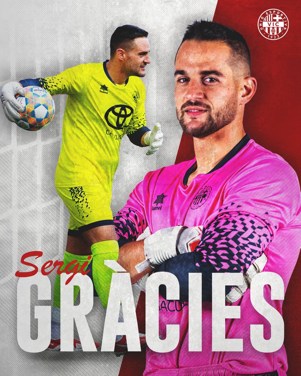 ❤️ Gràcies, 𝗦𝗲𝗿𝗴𝗶, per aquests 6️⃣ anys defensant els nostres colors i per ser un més de la família! 🏴󠁧󠁢󠁥󠁮󠁧󠁿🦅  

Sort i encerts al Berguedà!   

#SomUEVic 🔴⚪️ 
#LligaElit | #futbolcat