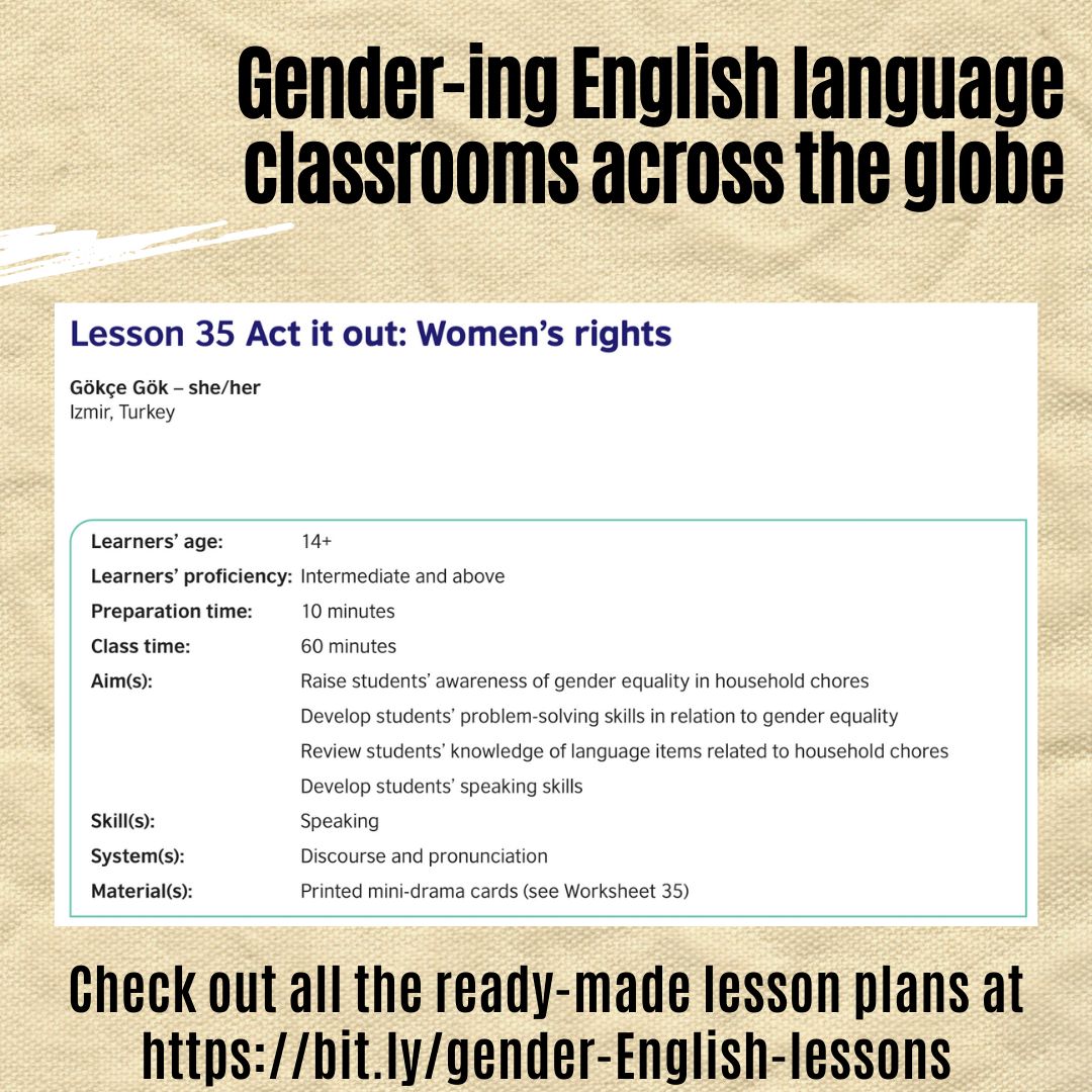 Who does household chores like cooking dinner, washing the dishes and tidying up bedrooms? Have your students consider the topic of gender equality in the completion of such chores by implementing Gökçe Gök's English language lesson. See bit.ly/gender-English…. @TeachingEnglish