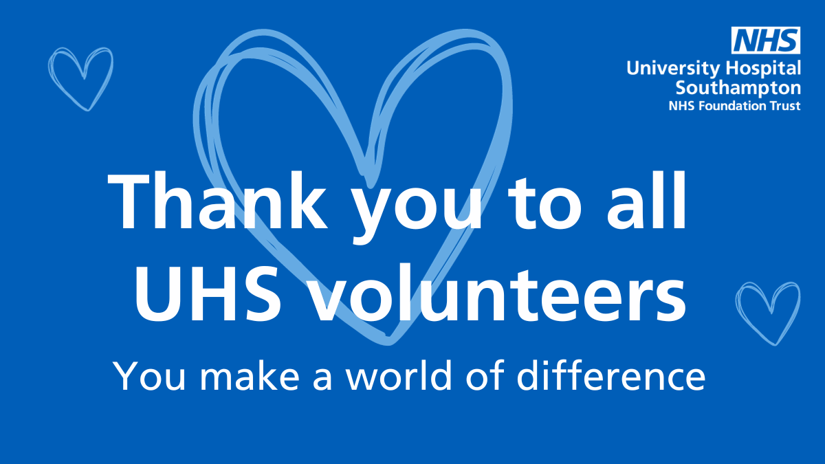 Today is #InternationalVolunteerDay Volunteers make a real difference to the experience of our patients and visitors. We can’t thank them enough for the world of difference they make. 💙 Visit 👉 uhs.nhs.uk/get-involved or call 023 8120 4688 for more information.