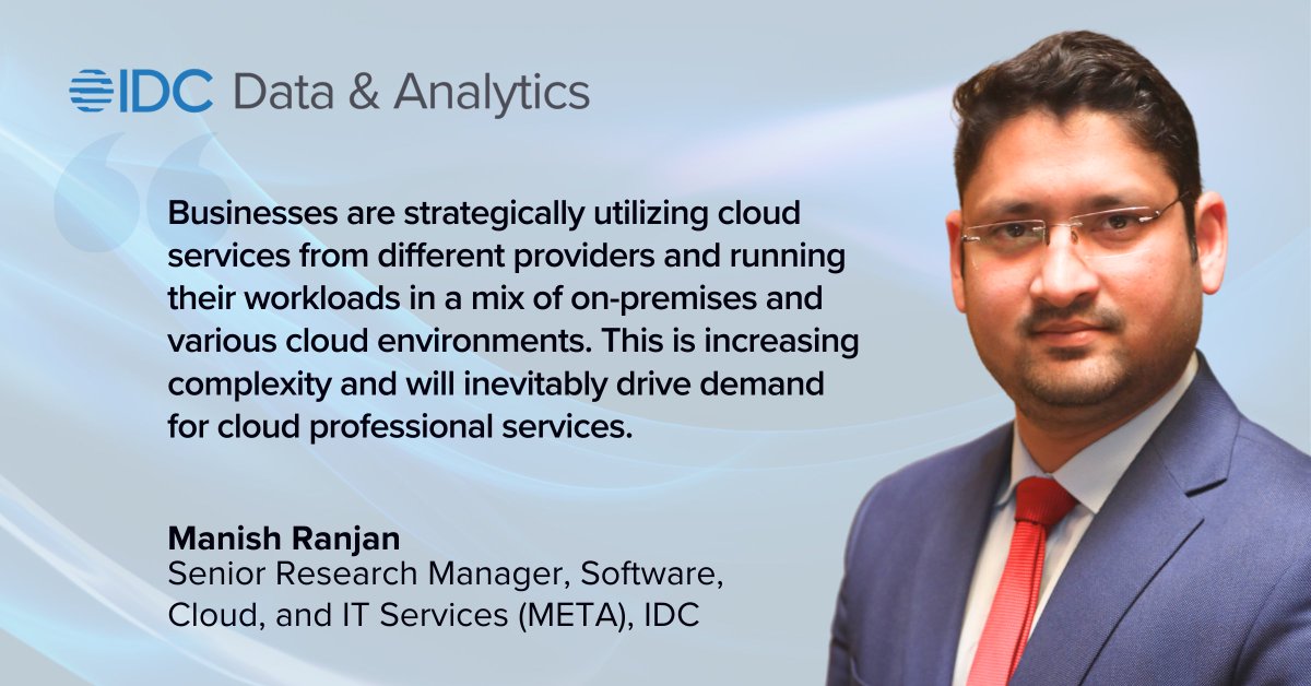 sheila_manek's tweet photo. Businesses are increasingly using cloud services from multiple providers, creating a complex IT landscape. This complexity is driving demand for cloud professional services.
Read the press release: https://t.co/8FPj6XhHvv
#IDCTracker #IDCData @ManishRanjan098 @IDC https://t.co/cbPpDigon5
