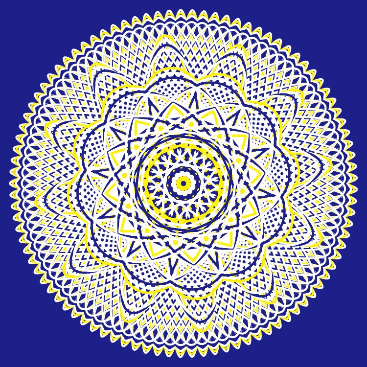 Sublimater_book's tweet image. #スピログラフ #spirograph  
で作ってみました。

ローゼマインの髪と瞳の(つもりの)色と白を使用。

『本好きの下剋上』第五部Ⅻ発売日まであと3日！
#本好きの下剋上
#本好きカウントダウン