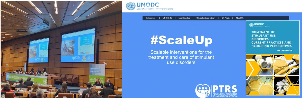 UNODC_PTRS's tweet photo. At 2day's #CND thematic discussion on adverse #HealthConsequences associated w/ #NPS, @UNODC_PTRS announced upcoming launch of an initiative on scalable interventions 4 #treatment & #care of #stimulant use disorders, incl research on medication-assisted TX: #ScaleUp
Stay tuned! https://t.co/ACuTMocXig