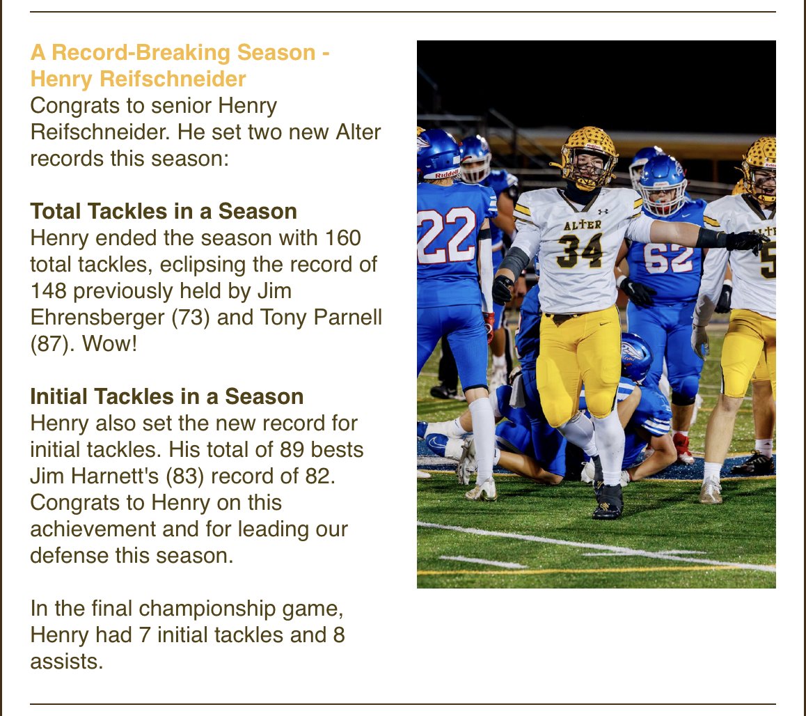I am lucky to get such great recognition:
Without a D-Line (Graham, Jack, Simon, Nolan, Okemdi, Jackson and Morgan) demanding so much attention from the O-Line, I had no chance to do this.

This is a team sport - I have the best team.