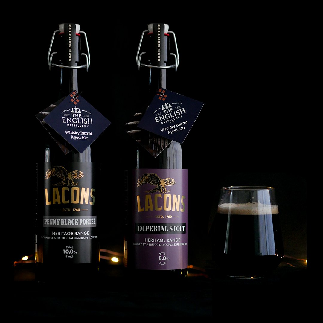 Over the past year, we've worked with The English Distillery on a long-term project.

The 1st stage of this exciting partnership involved ageing our Imperial Stout and Penny Black Heritage Ales in their whisky casks.

Limited quantity available here:  lacons.co.uk/build-your-own…