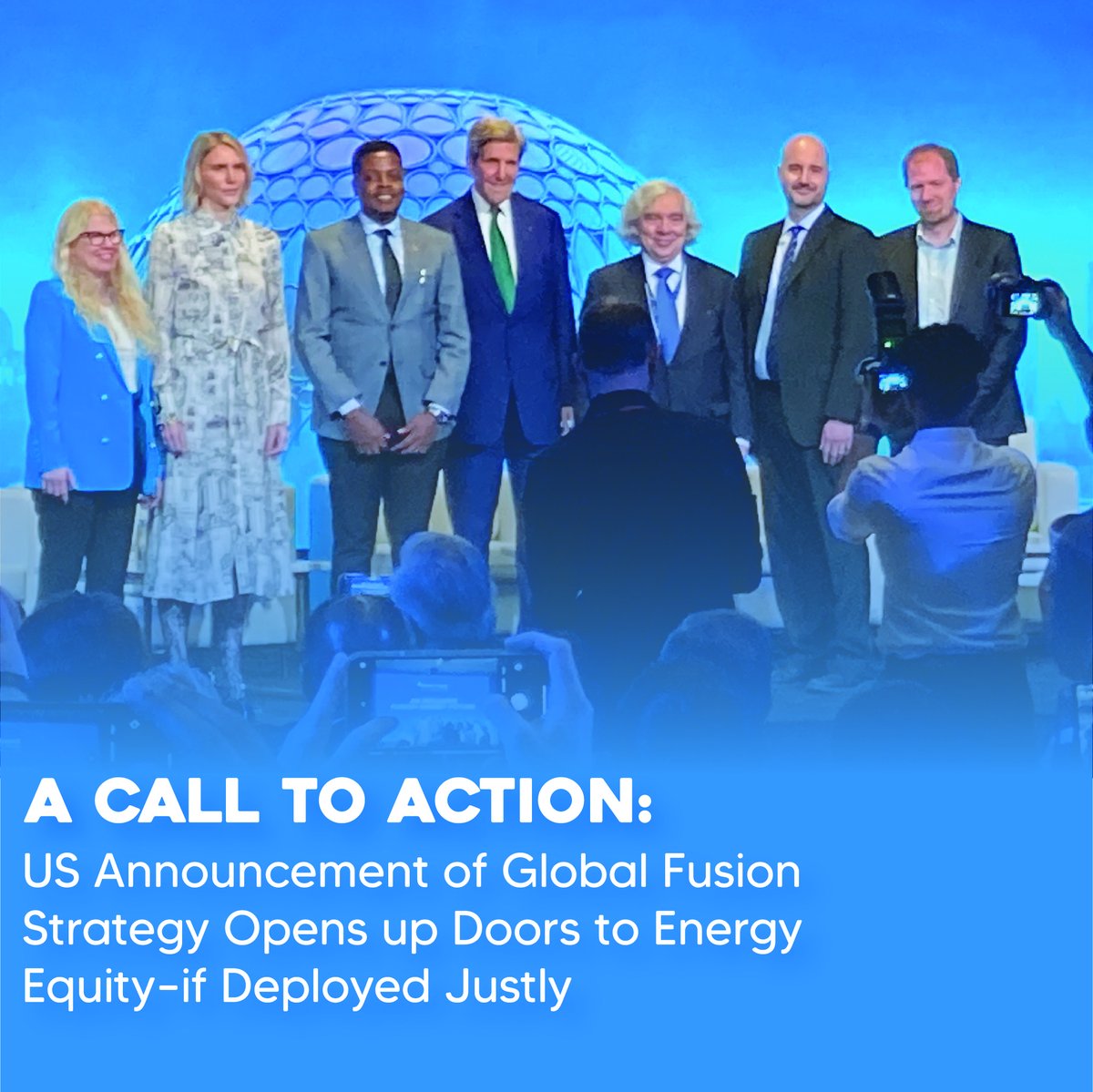 Kerry unveils global fusion strategy at #COP28. Goals: R&amp;D sharing, global marketplace growth, regulatory coordination, diverse workforce, public fusion education. Jane Hotchkiss, President of ECG, emphasizes fusion for all.

ow.ly/37Ut50QfvI9

#FusionEnergy #EnergyEquity