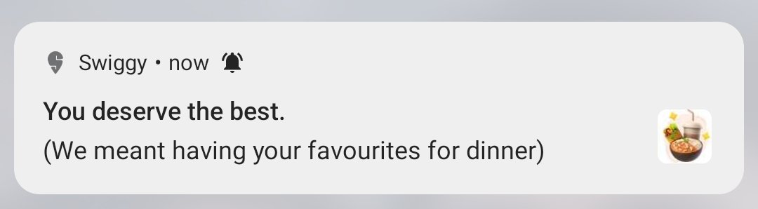 kyayaargarima's tweet photo. atleast swiggy believes in this https://t.co/Zyw0sc781d