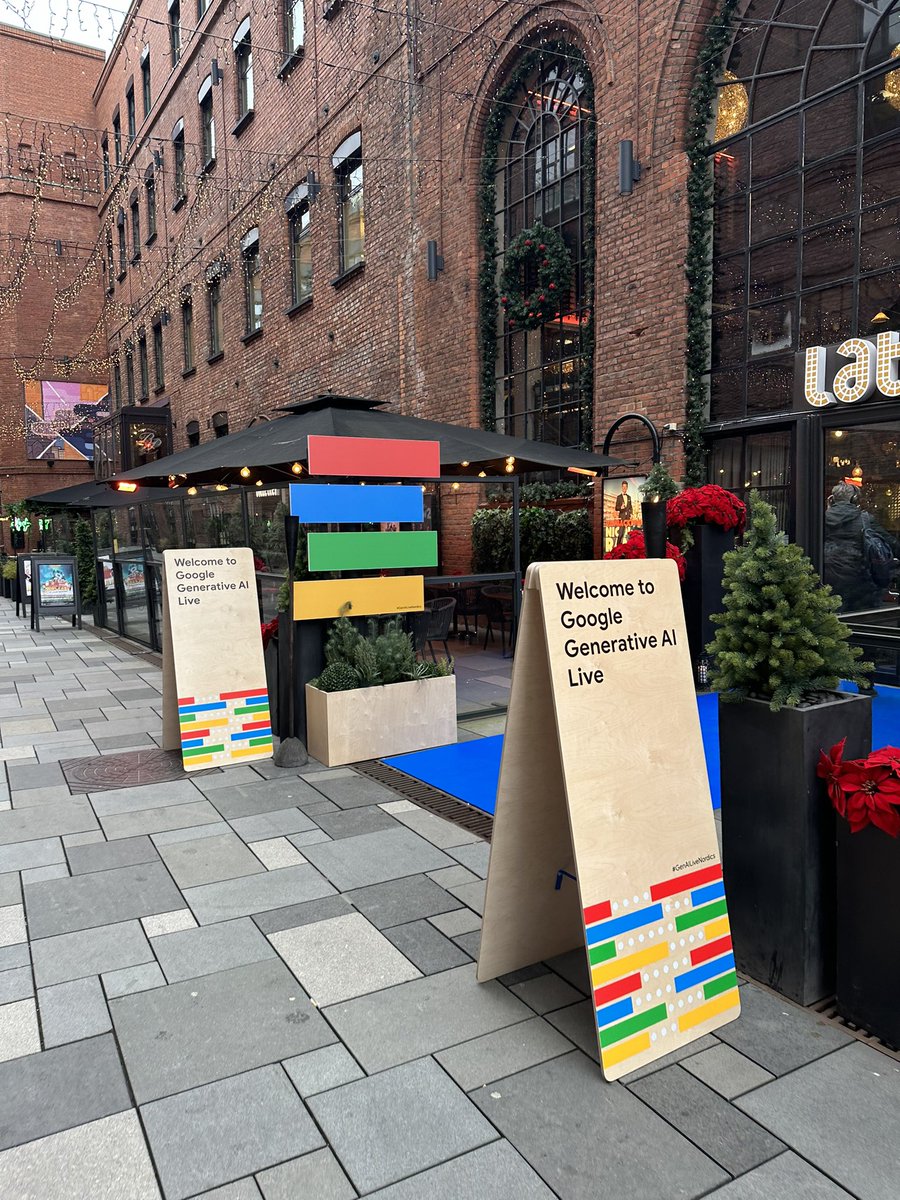 mariusmatonis's tweet photo. “Exciting day at #GenerativeAILive in Oslo! Just explored what’s possible with @Google’s tech in the keynote. 🌟

Looking forward to the breakout sessions:
🔸 Transforming businesses with #GenAI
🔸 Practical applications for innovation
#GoogleCloud #AI #OsloTech #GenAILiveNordics https://t.co/EQ3MuElSd7
