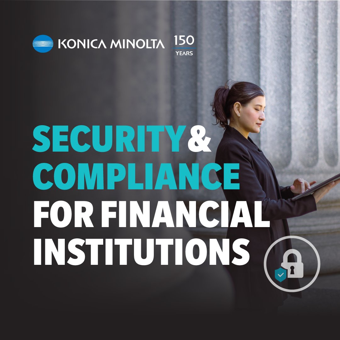 KonicaMinoltaUS's tweet photo. Financial institutions, let's talk security &amp; compliance. 🔐 ✅

Finding a solution that not only addresses regulatory #compliance but also enhances #security resilience and vendor management is essential for the success of your organization. 📈 🏦

➡️ https://t.co/boK3LP82Aw https://t.co/qKoxbFhHp7