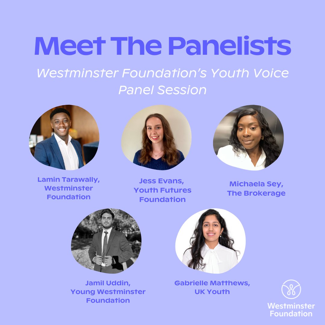 📣Meet the panelists! The Westminster Foundation's Youth Voice Panel Session on Wednesday is set to explore the challenges, innovations and restraints of youth voice representation. Stay tuned for updates, as we share key takeaways from the conversation! #YouthVoice #Panel