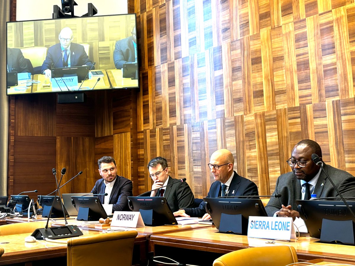 EmbassySierra's tweet photo. Today H.E. Amb Gberie of 🇸🇱 together with H.E Amb Endresen of 🇳🇴 , #UNODA and #INEW participated in a regional briefing for African states on EWIPA Political Declaration, providing information on the political declaration and its relevance to the region. https://t.co/rlaUtiWGSl