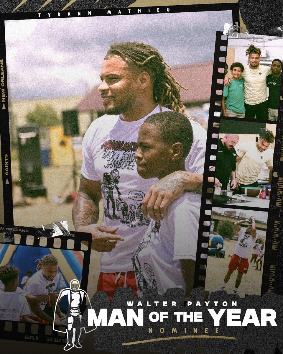 Congrats to <a href="/Mathieu_Era/">Tyrann Mathieu</a> on being named the #Saints 2023 Man of the Year! 👏

#WPMOY | <a href="/SaintsinComm/">New Orleans Saints Community</a>