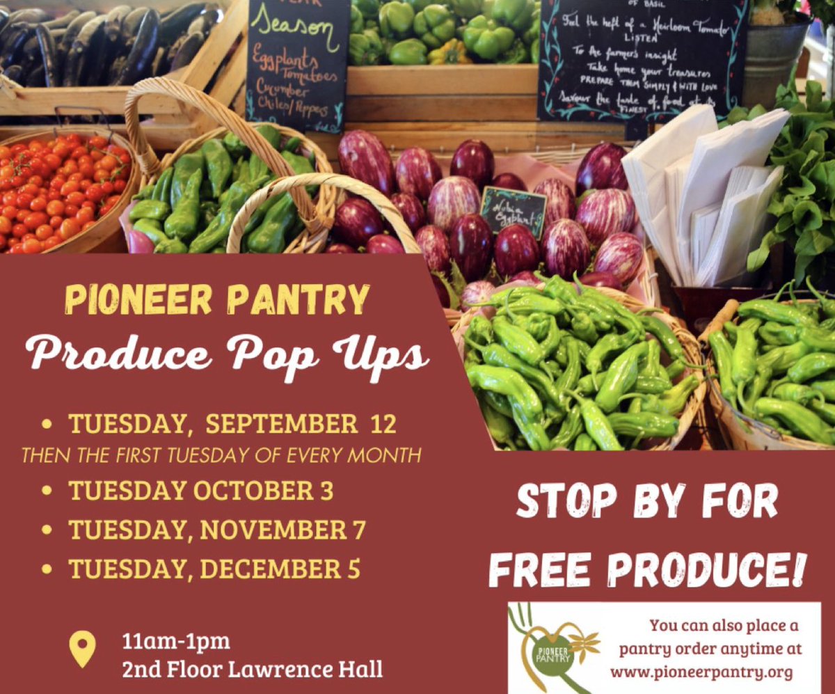 PointParkU's tweet photo. It's the last @PointParkPantry Produce Pop-Up of the semester. 

Stop by the 2nd floor of Lawrence Hall for free produce today from 11 a.m. until 1 p.m.! 🥕 🌽 🥔 https://t.co/2vcKnIB1Dn