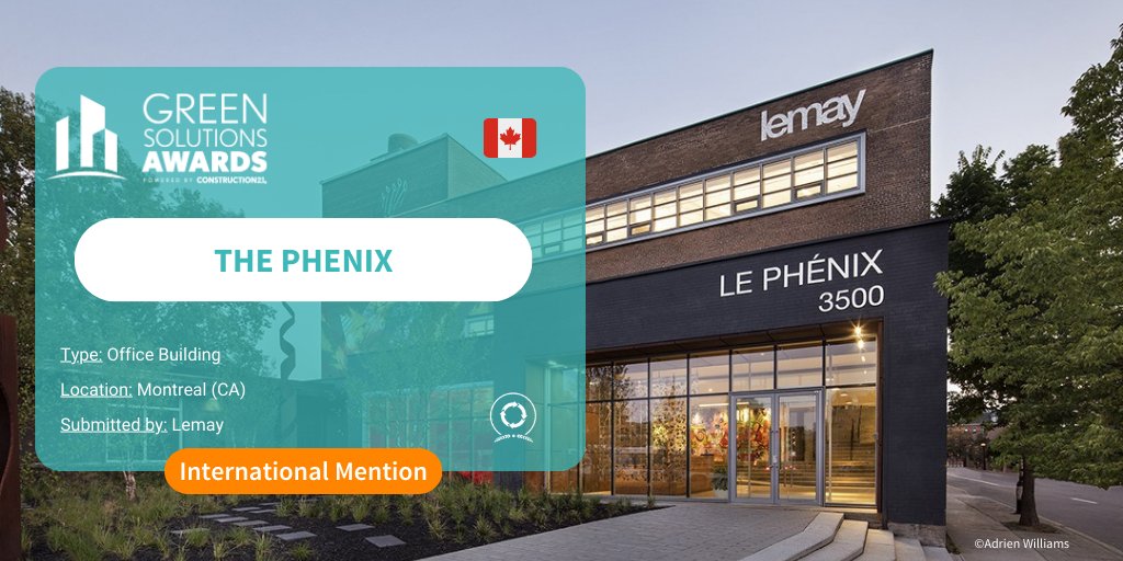 🏅The Phenix project received a mention from the jury for the #circulareconomy award! ♻️ They praised the ingenious use of natural light in this Canadian project, highlighting its replicable relevance within an urban context. 🏙️
more 👉 bit.ly/3me1GtN