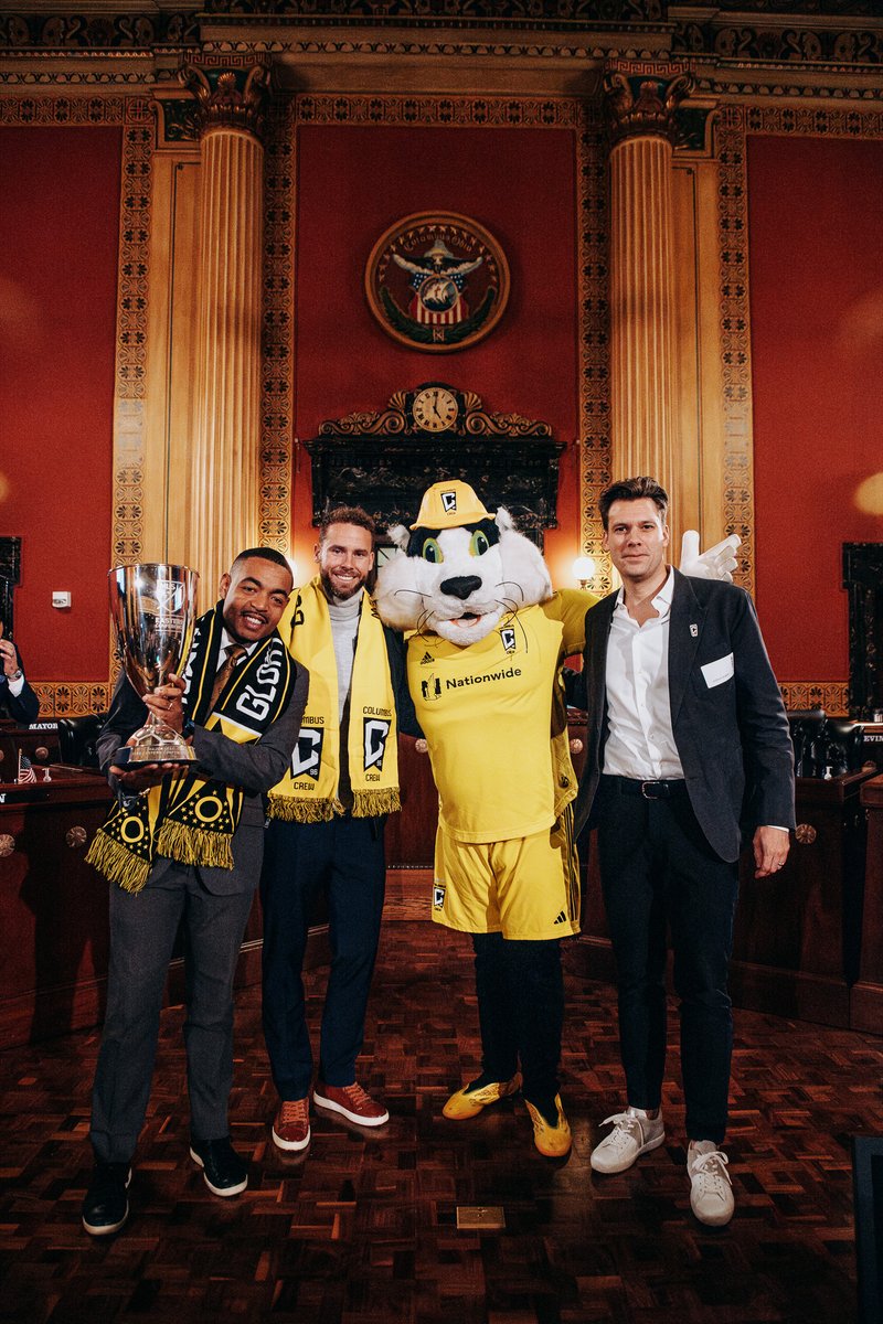 ColumbusCrew's tweet photo. It's all about our city 🖤💛

Josh Williams and Haslam Sports Group's Josh Glessing attended last night's City Council meeting ahead of the MLS Cup Final in Columbus. Thanks for having us! https://t.co/25uYPf8QJF