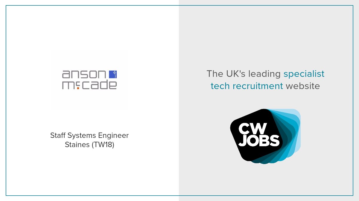 CWJobsUK's tweet photo. Have you been searching for a new opportunity as a Staff Systems Engineer? If so, submit your application below!

Based in Staines (TW18).

Apply today!
https://t.co/FrHgfmToiJ #tech #techjobs #techindustry #staffsystemsengineer https://t.co/lp6KckUwTi