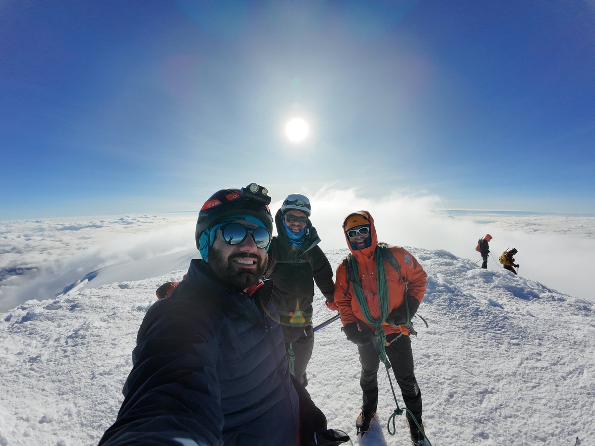 The team made a summit attempt on Cayambe Sunday at midnight. After a grueling climb dealing with the altitude, glacier-covered terrain & utter darkness… Perry & Farid made it to the peak at 7:15am! 1,190m ascent to an altitude of 5,790m, 10.5 hours roundtrip. Today, we rest!