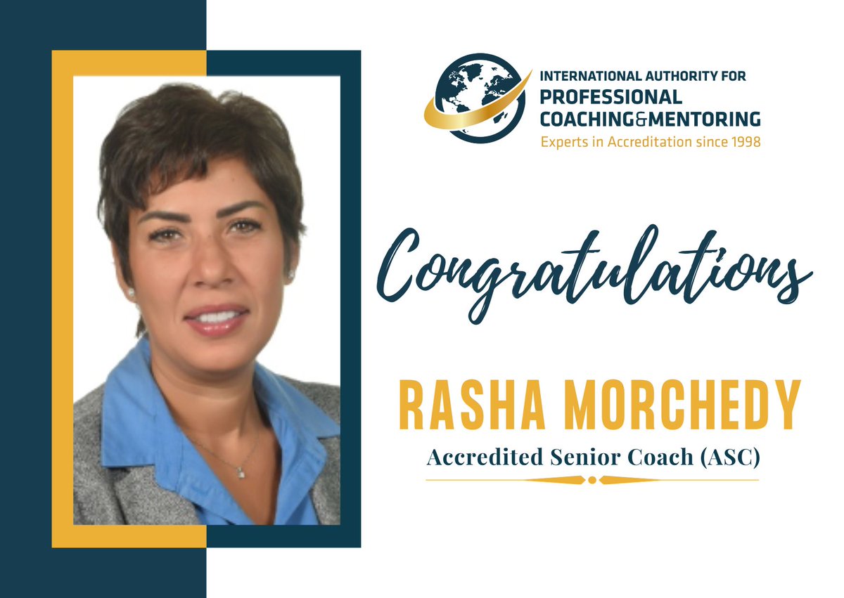 IAPCandM's tweet photo. Many congratulations 𝗥𝗮𝘀𝗵𝗮 𝗠𝗼𝗿𝗰𝗵𝗲𝗱𝘆 for your persistence in pursuing recognition of your capability and your commitment to professional coaching. https://t.co/T9aDskHs1s